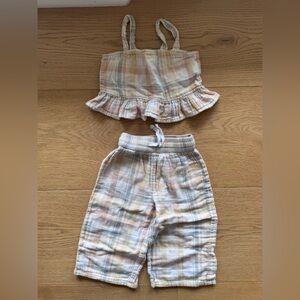 Rylee Cru cropped pant and top set, size 2-3, in good condition, as pictured